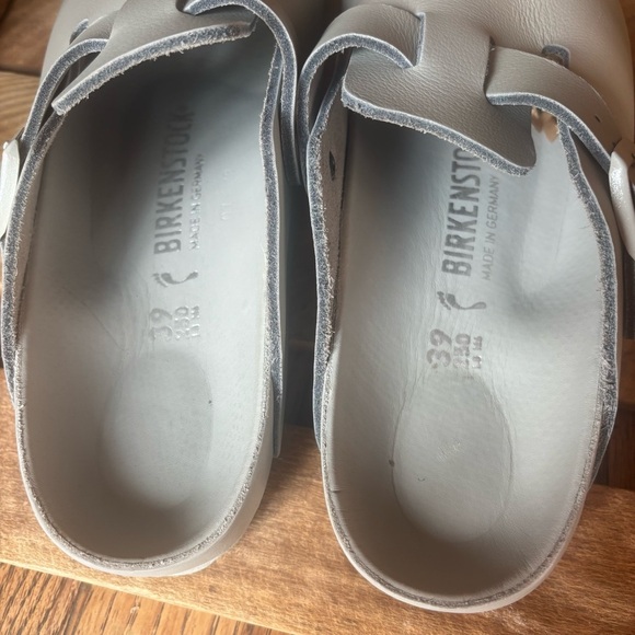 Birkenstock Exquisite Boston Gray Leather Clog Shoes size 39 - Picture 5 of 9